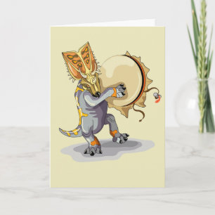 Cartão Chasmosaurus Dançando Um Ritual Shaman
