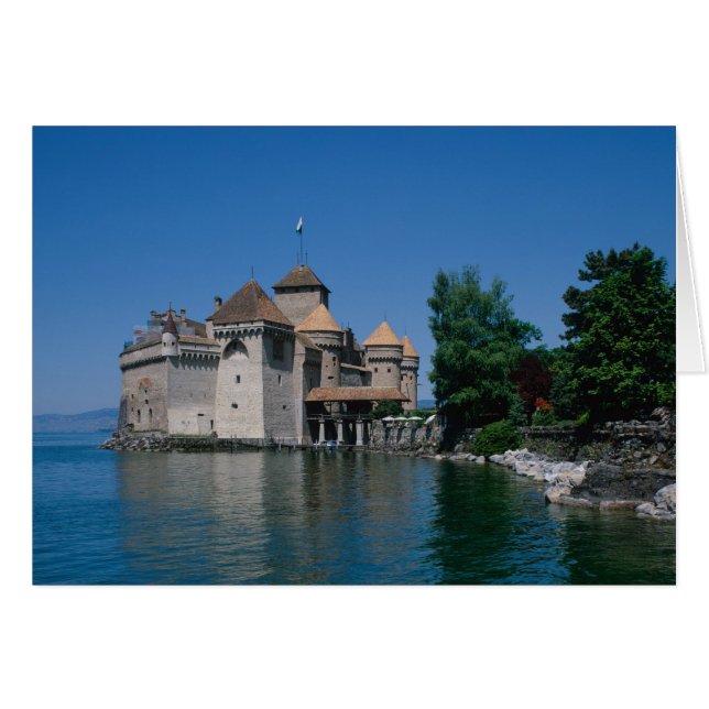 Cartão Chateau Chillon, Lago de Genebra, Cantão de Vaud, (Frente Horizontal)