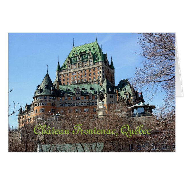 Cartão Château Frontenac, Québec, Canadá (Frente Horizontal)
