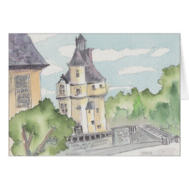 Cartão "Chateux" Watercolor Sketch Greeting Card