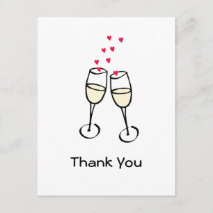 Cartão Chato de Agradecimento de Casamento Elegant