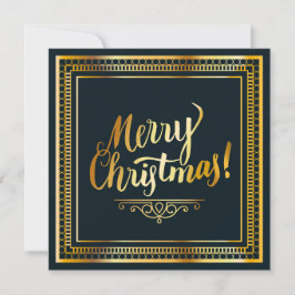 Cartão Chato de Natal Elegante com Foto Personaliz
