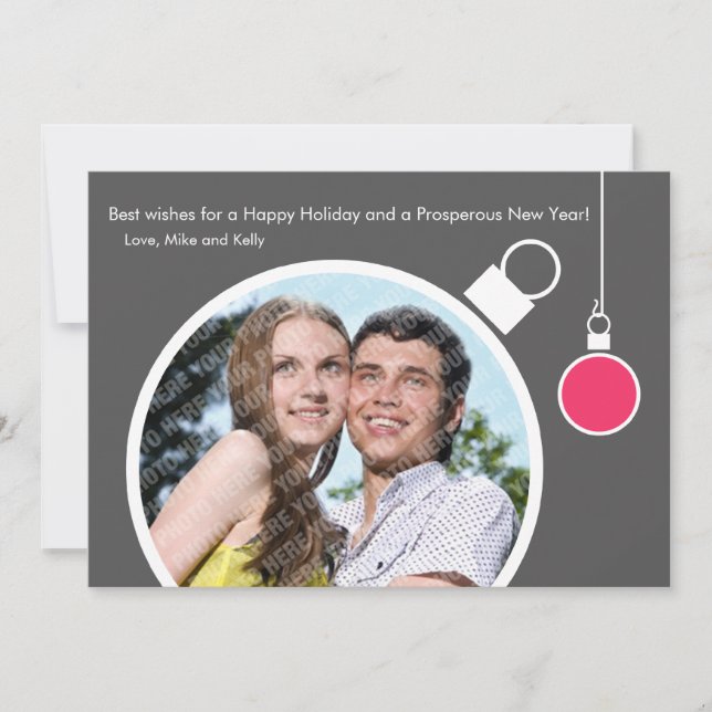 Cartão Chato de Saudações de Temporada Moderna Fot (Frente)