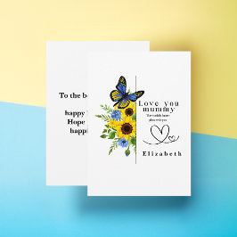 Cartão Chato Floral Personalizado Amo Você Mamãe