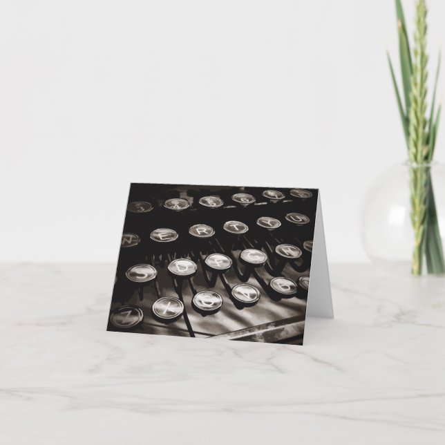 Cartão Chaves de Máquina Antigas a Preto (Frente)