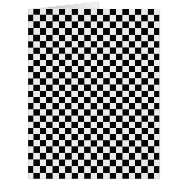 Cartão Checkerboard preto e branco clássico por STaylor (Frente)