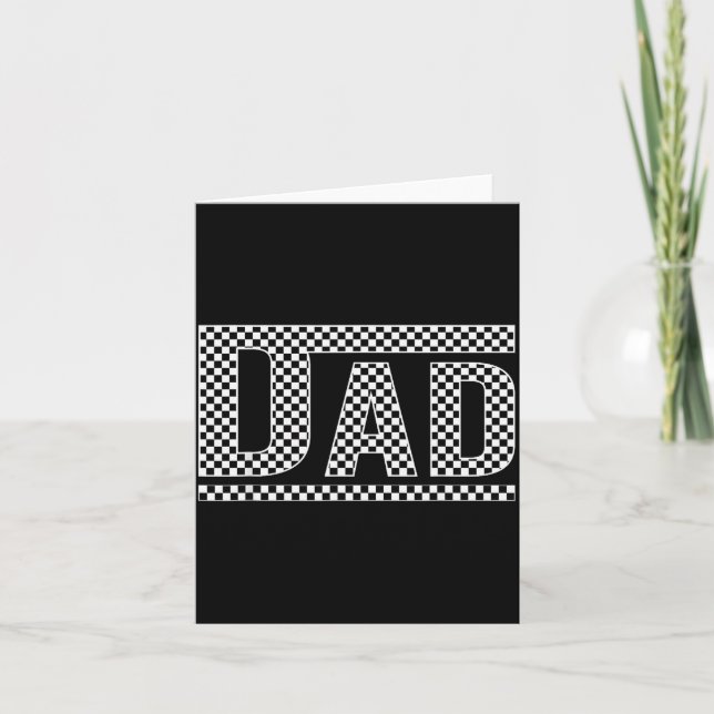 Cartão Checkered Dad Black White Funny Dad Father's Day M (Frente)