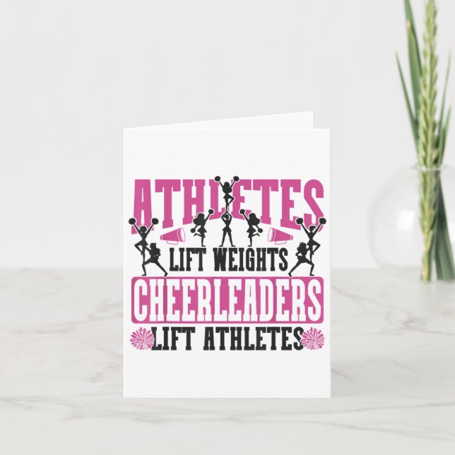 Cartão Cheer Cheerleading Athletes Lift Weights Cheerlead (Frente)