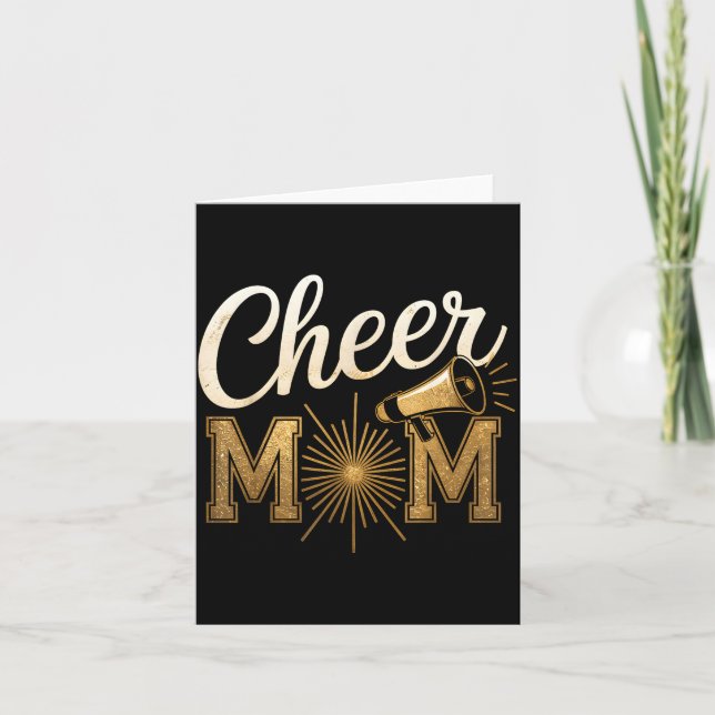 Cartão Cheer Gold Cheerleader Cheerleading Mom Game Day D (Frente)