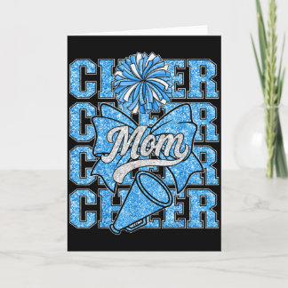 Cartão Cheer Mom Mama Bow Srt Cheerleading Squad Blue Che