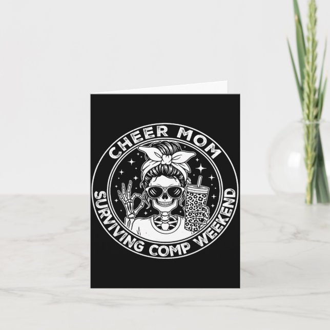 Cartão Cheer Mom Surviving Comp Weekend Funny Cheerleadin (Frente)