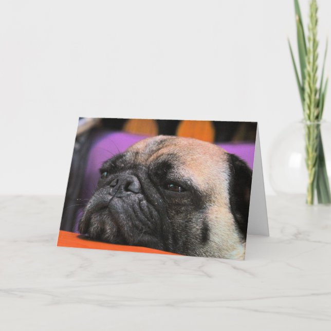 Cartão Cheer-up! Pug Greeting Card (Frente)