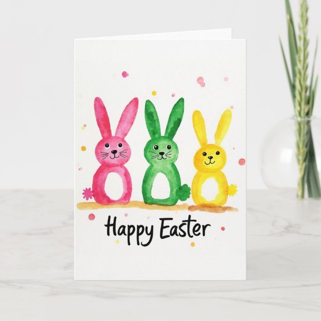 Cartão Cheerful Creature Watercolor Card (Frente)