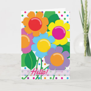 Cartão Cheerful Flowers to say Hello!