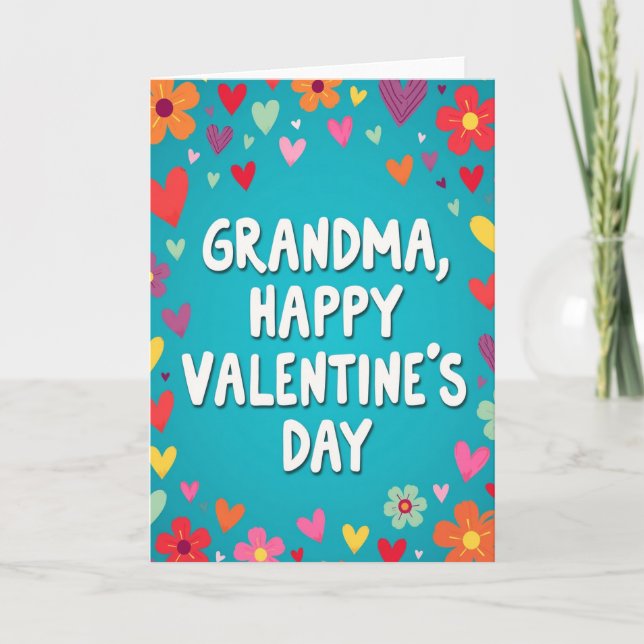 Cartão Cheerful Grandma Valentine Card (Frente)