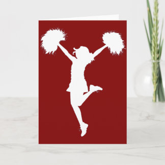 Cartão Cheerleader Cheerleading Outline Art by Al Rio
