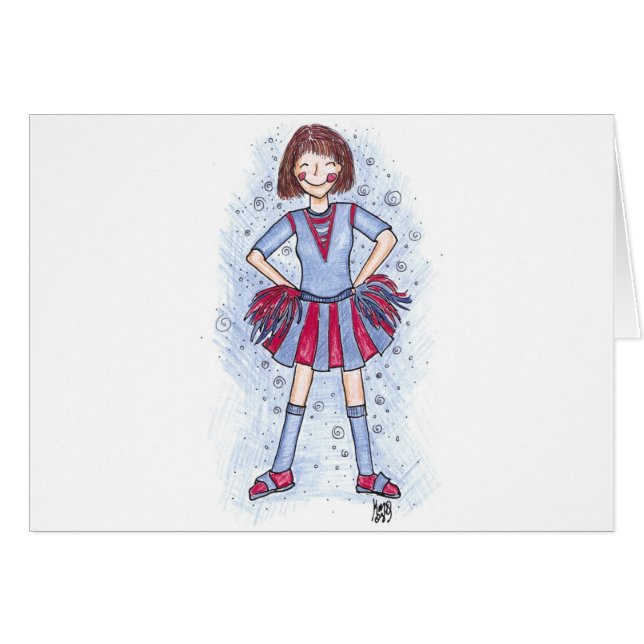 Cartão Cheerleader de Charlie - brunette (Frente Horizontal)