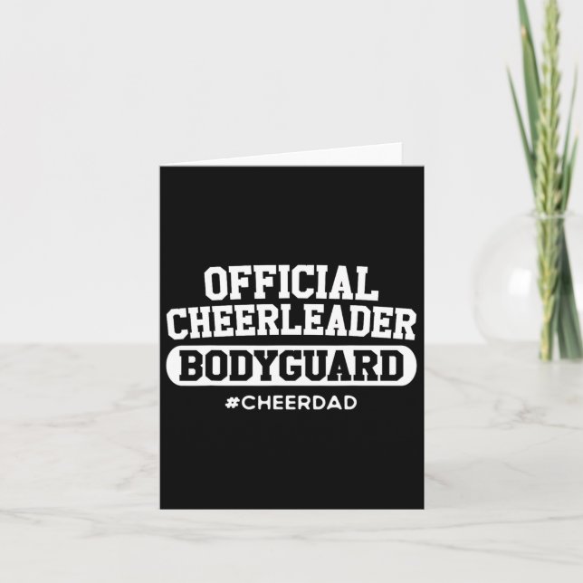 Cartão Cheerleader Oficial de Saúde Pai BodyGuard Engraça (Frente)
