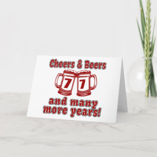 Cartão Cheers And Beers 77 Birthday Designs