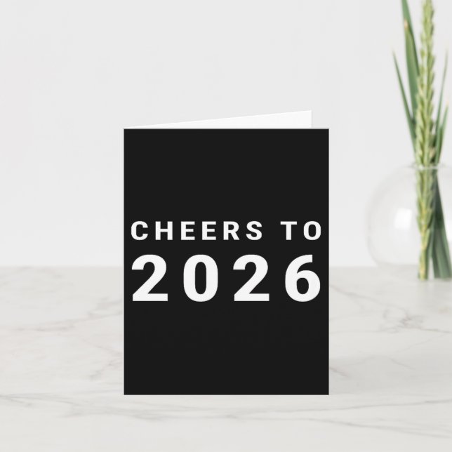 Cartão Cheers To 2026 Minimalist New Year  (Frente)