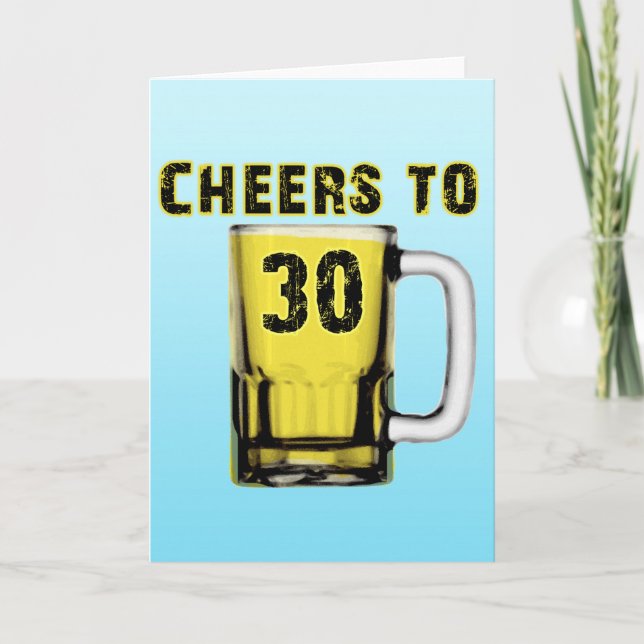 Cartão Cheers to Thirty . Birthday (Frente)