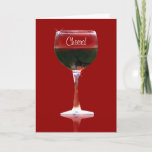 Cartão Cheers Wine Happy Birthday Card<br><div class="desc">A fun birthday card that wishes all the best things on someone's birthday.  Cheers on the front and hoping their birthday is filled with good wine,  food and friends!</div>