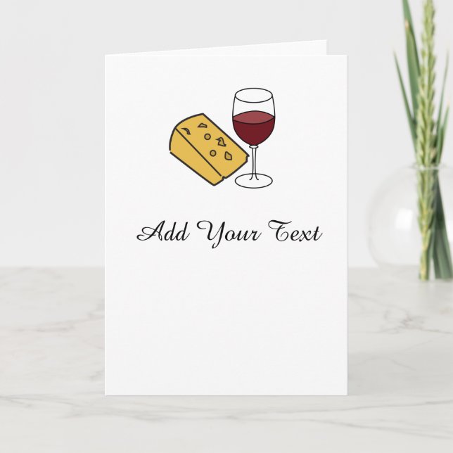 Cartão Cheese and Wine Party Custom Greetings Card (Frente)