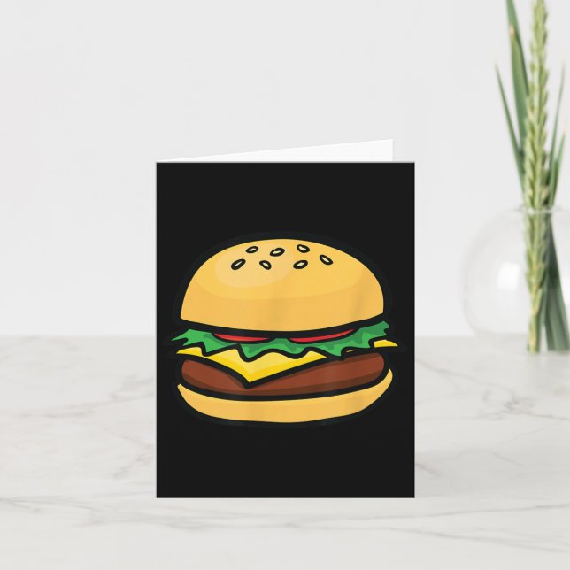 Cartão Cheeseburger Emoticon Hamburger Churrasco de queij (Frente)