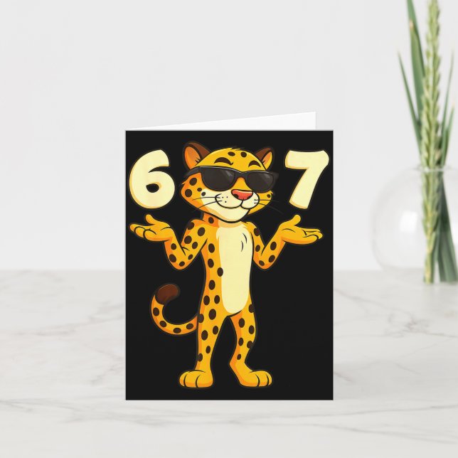 Cartão Cheetah 67 Meme Funny Kids Teens Gen Alpha Slang 6 (Frente)
