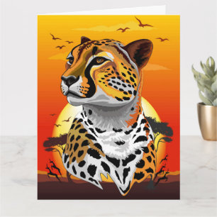 Cartão Cheetah African Feline Wild Animal