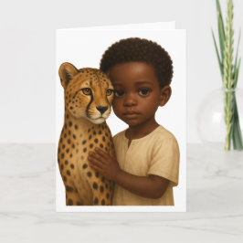 Cartão Cheetah & Boy: Bond of the wild and innocent
