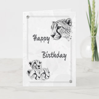 Cartão Cheetah & Cubs Wildlife Inspiration Birthday Card