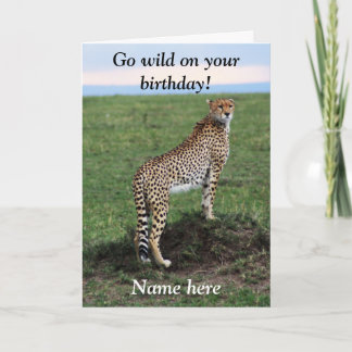 Cartão Cheetah photo birthday card