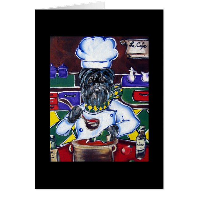 Cartão Chef Affenpinscher (Frente)