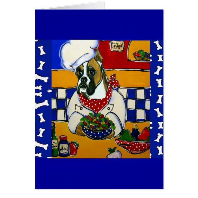 Cartão Chef Boxer Dog (Frente)