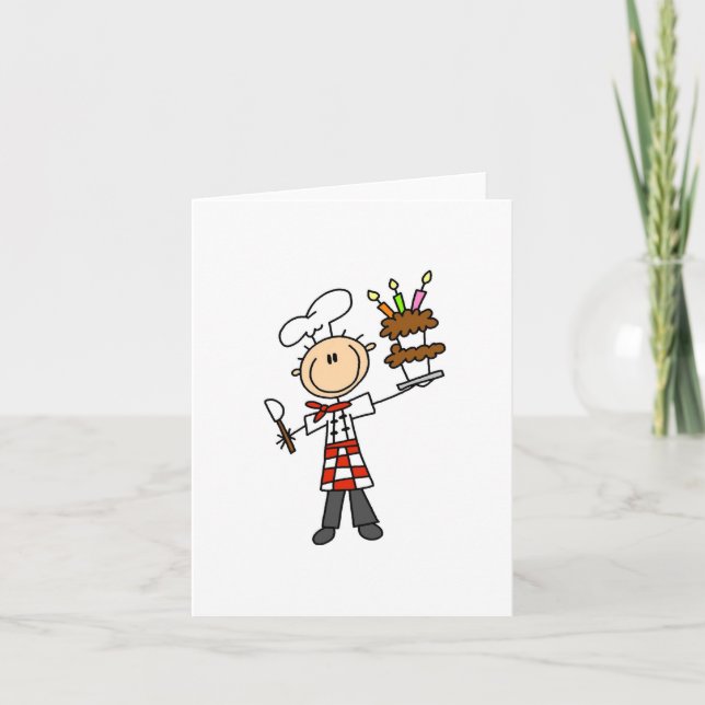 Cartão Chef Com Bolo De Aniversário (Frente)