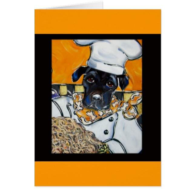 Cartão Chef de Laboratório Negro (Frente)