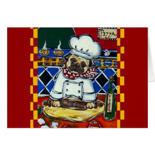 Cartão Chef de Pizza Pug