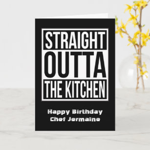 Cartão Chef Engraçado e Cozinheiro dizendo feliz aniversá