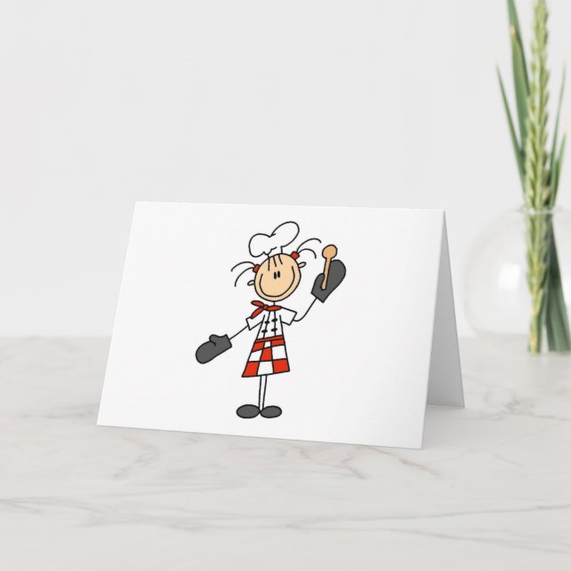 Cartão Chef Girl with Wooden Spoon Cards (Frente)