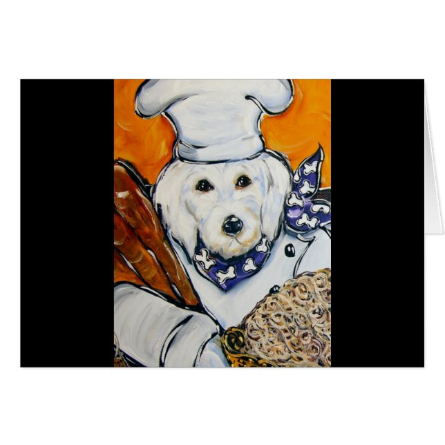 Cartão Chef Goldendoodle (Frente Horizontal)