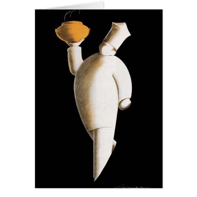 Cartão Chef Restaurante Art Deco, Vintage Business (Frente)