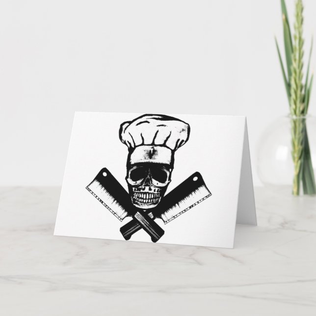 Cartão Chef Skull (B&W) (Frente)