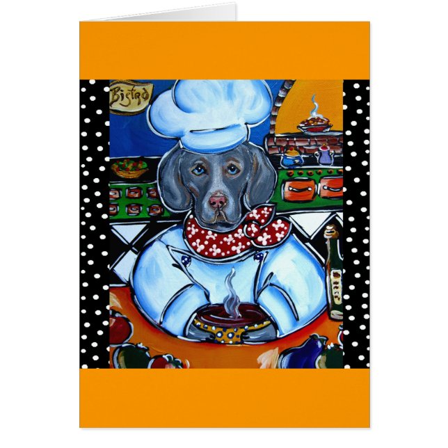 Cartão Chef Weimaraner (Frente)
