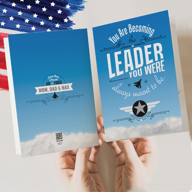 Cartão Chefe da Força Aérea Formação BMT Militar (Becoming the Leader You Were Always Meant to Be Air Force Basic Training BMT Airman Card, proud Mom)