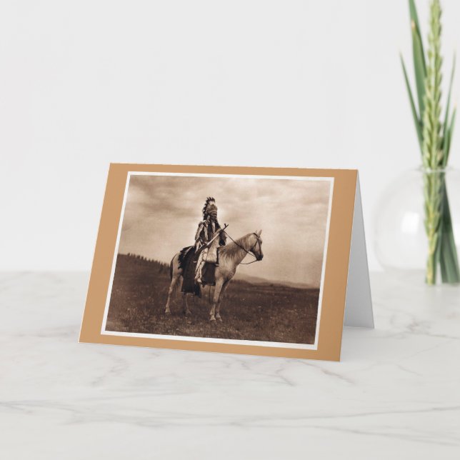 Cartão Chefe da Guerra da Índia Vintage (Frente)