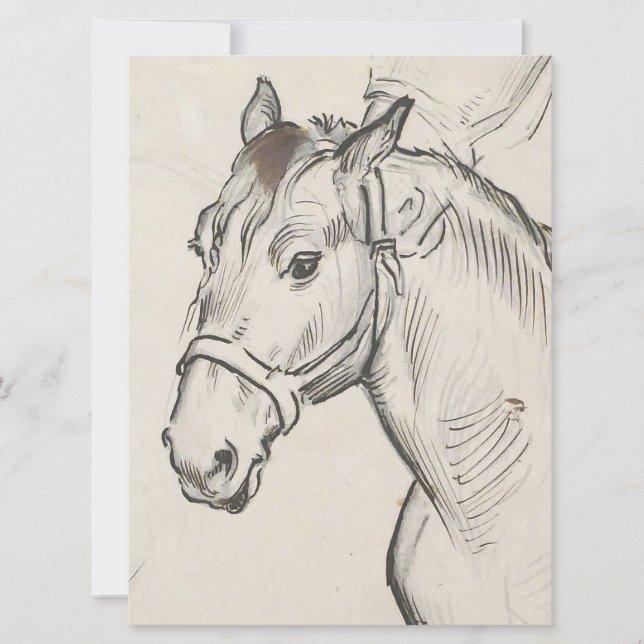 Cartão Chefe de Cavalo (por Alfred Dehodencq) (Frente)