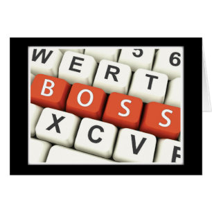 Cartão Chefe Dia, Chefe Vermelho no Teclado do Computador