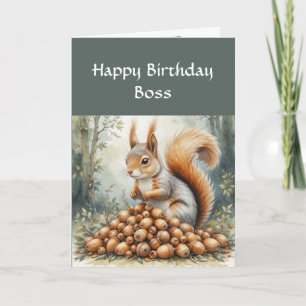Cartão Chefe Engraçado Aniversário, Sentido de Humor, Esq
