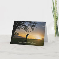 Chefe Feliz Dia dos Pais com Golfista no Campo de